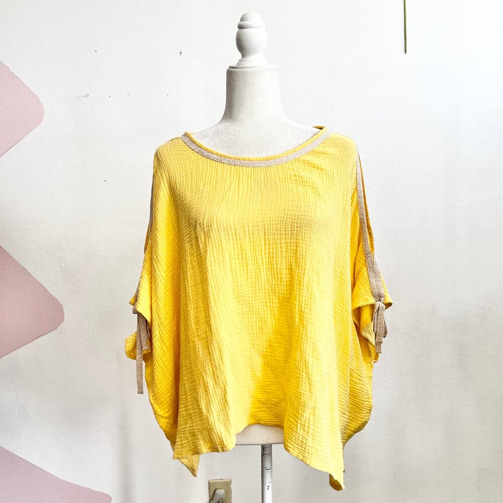 Chico’s Gauze Batwing Top Cottagecore Flowy Ethereal Boho Size‎ 2 US Large